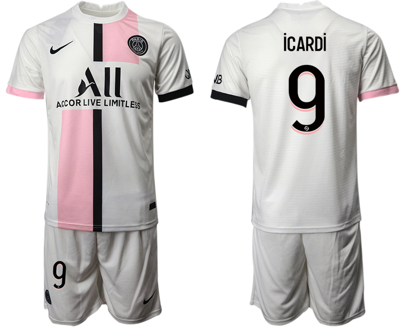 Men 2021-2022 Club Paris St German away white #9 Soccer Jersey